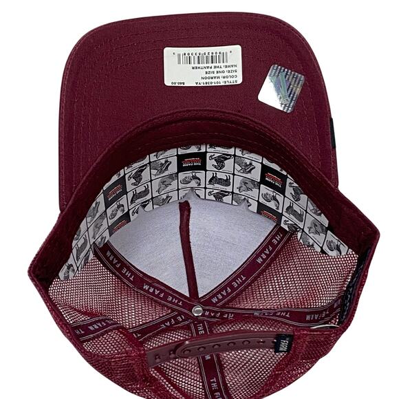 Goorin Bros The Farm Panther Trucker Snapback Hat Cap Maroon New - Picture 5 of 7